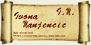 Ivona Manjenčić vizit kartica